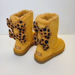 NIB UGG Bailey Bow Retro Spots Boots Sweet Potato Womens 7